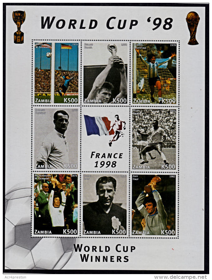 Zm9900 ZAMBIA 1998, World Cup Football Championships, France,  MNH - Zambia (1965-...)