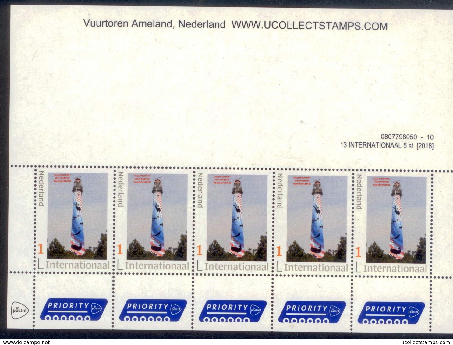 Nederland 2018 Vuurtoren Lighthouse Leuchturm  International Stamps  Sheetlet    Postfris/mnh/sans Charniere - Ongebruikt