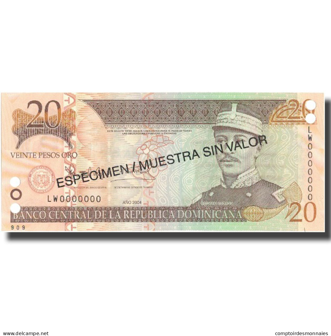 Billet, Dominican Republic, 20 Pesos Oro, 2004, 2004, Specimen, KM:169s4, NEUF - Dominicaine