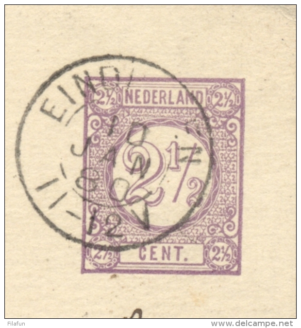 Nederland - 1880 - 2,5 Cent Cijfer Op 2,5 Cent Briefkaart Van KR EINDHOVEN Naar Stuttgard / Pruissen - Brieven En Documenten