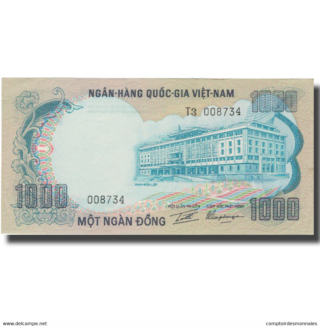 Billet, South Viet Nam, 1000 D<ox>ng, 1972, 1972, KM:34a, SPL - Vietnam