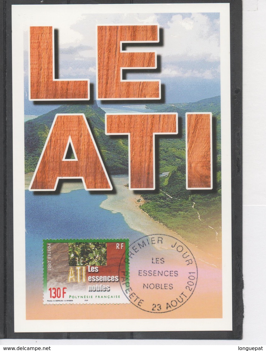 POLYNESIE Française -Flore - Arbres - Les Essences Nobles : LeTou, Le Ati, Le Miro - Ecorces, Feuilles Et Bois - 3 Carte - Maximum Cards