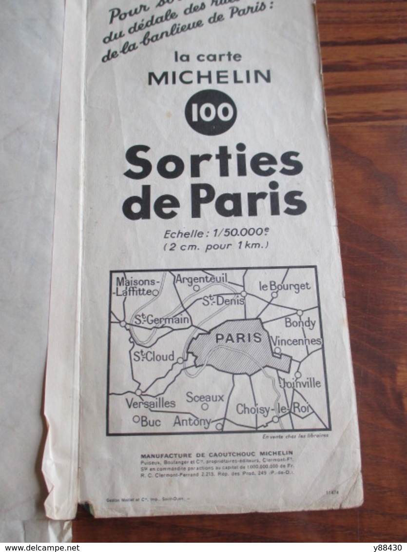 Carte Routière MICHELIN de 1948. N°95 -Environs de PARIS - Versailles / Chartres / Etampes / Melun / Tournan - 17 photos