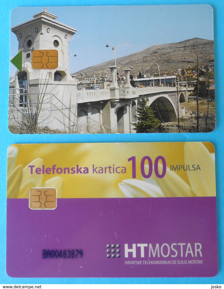 HERCEG-BOSNA ... Mostar - Croatian Part In Bosnia And Herzegovina - Lot Of 2. Old Chip Cards - Bosnie