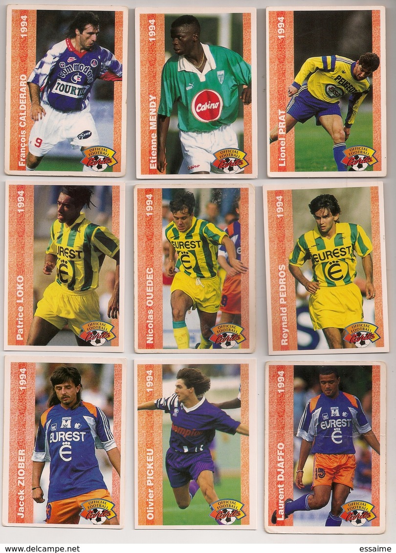 9 Cartes Panini Football 1994 Cards Official. Ziober Pickeu Djaffo  Loko Ouedec Pedros Calderaro  Mendy  Prat - Other & Unclassified