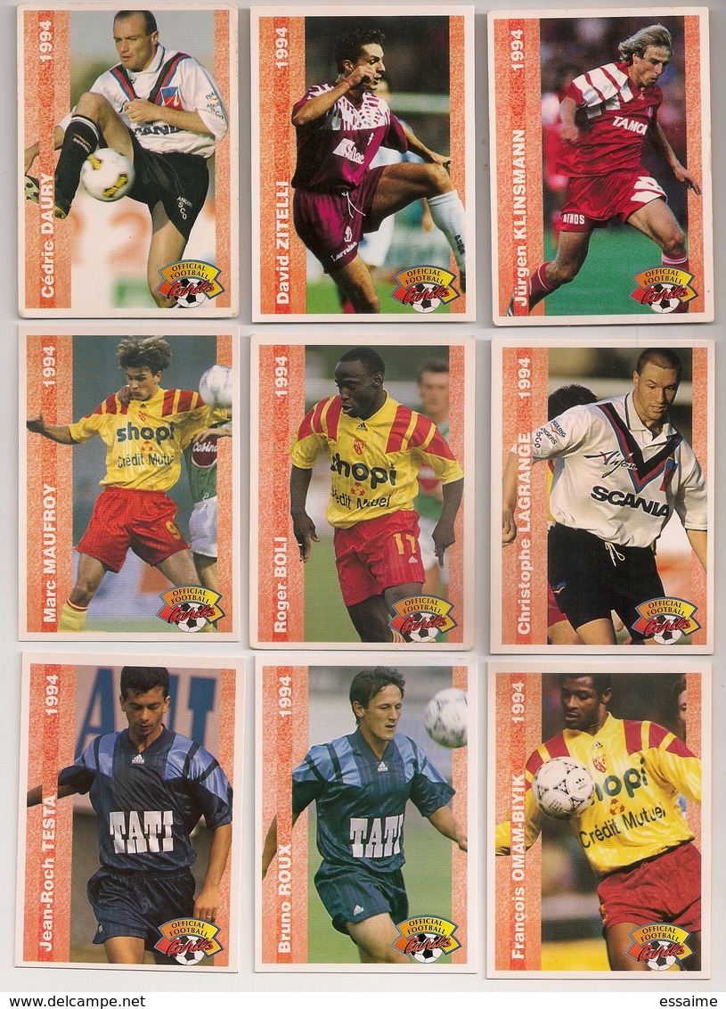 9 Cartes Panini Football 1994 Cards Official. Testa Roux Man-biyik Maufroy Boli Lagrange Daury  Zitelli Klinsmann - Other & Unclassified