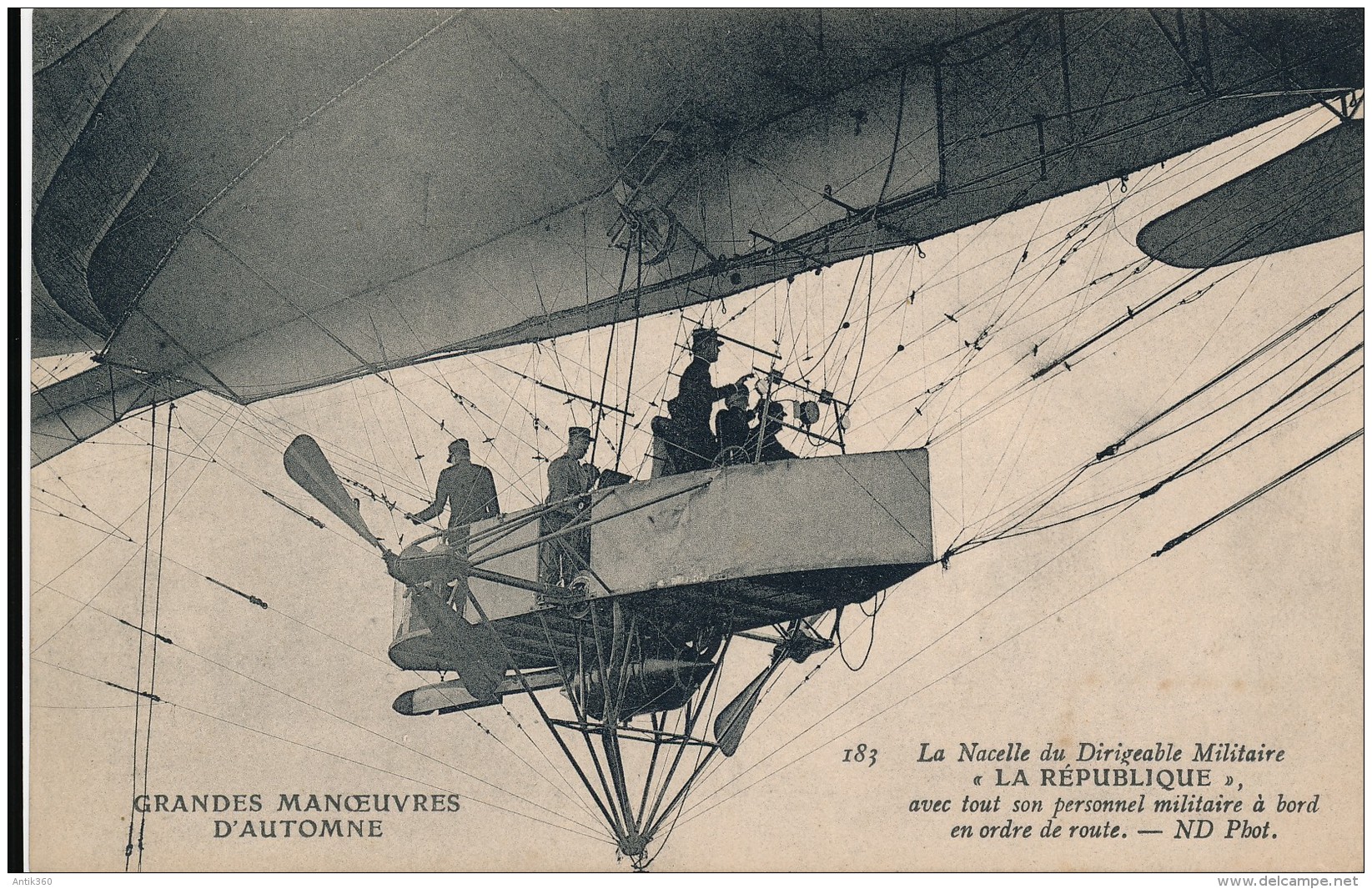 CPA Aviation Dirigeable LA REPUBLIQUE Grandes Manoeuvres D'Automne La Nacelle Avec Tout Son Personnel Militaire à Bord.. - Airships