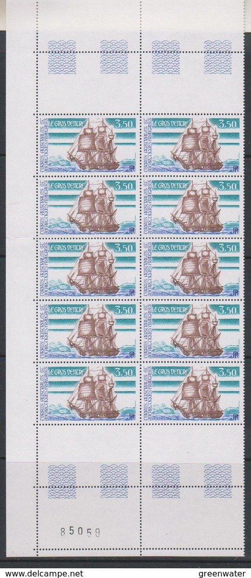 TAAF 1988 Sailing Ship "Le Gros Ventre"  1v Bl Of 10  ** Mnh (39649B) - Blocs-feuillets