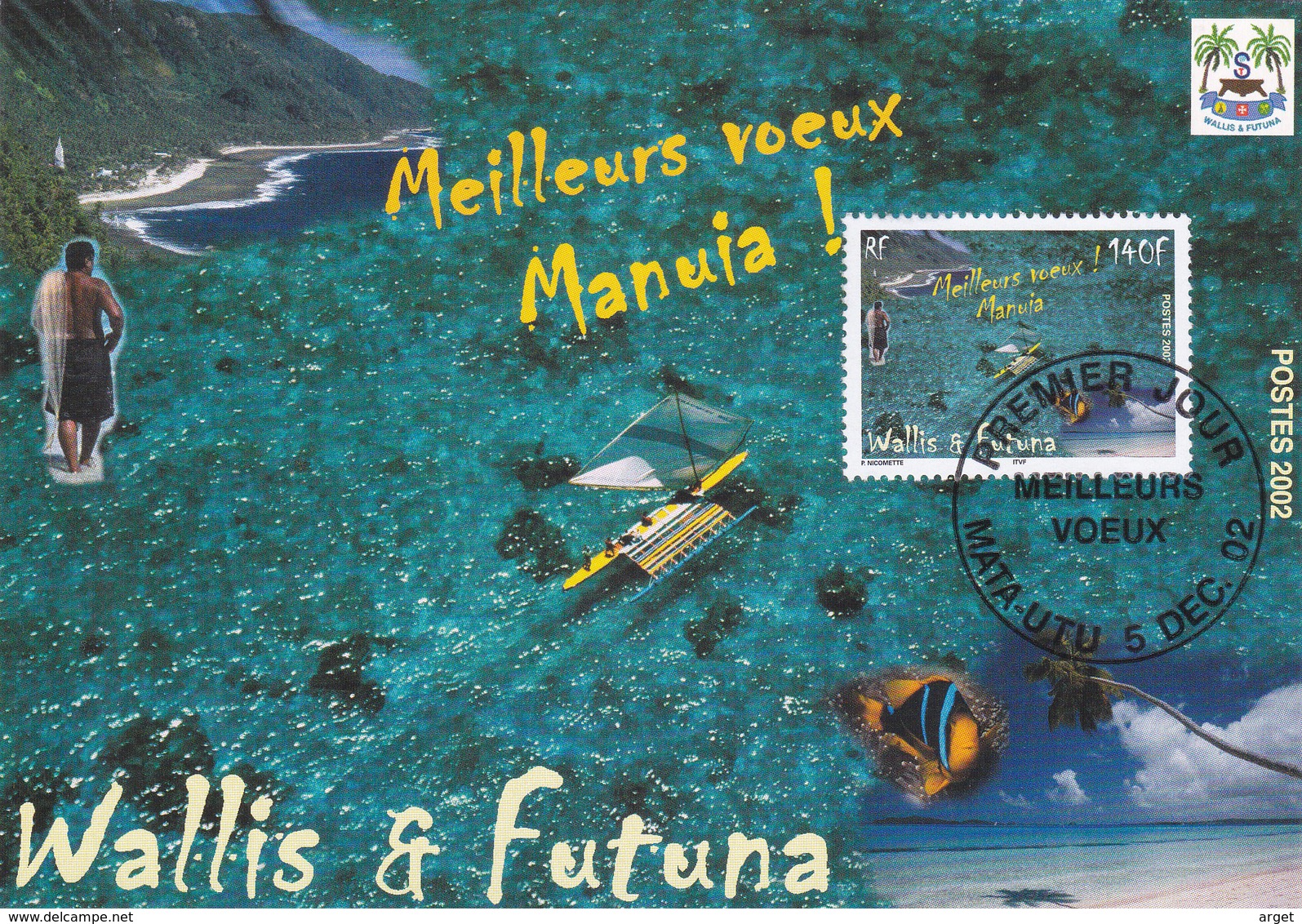 Carte Maximum WALLIS Et FUTUNA N° Yvert 587 (MEILLEURS VOEUX) Obl Sp 1er Jour - Cartoline Maximum