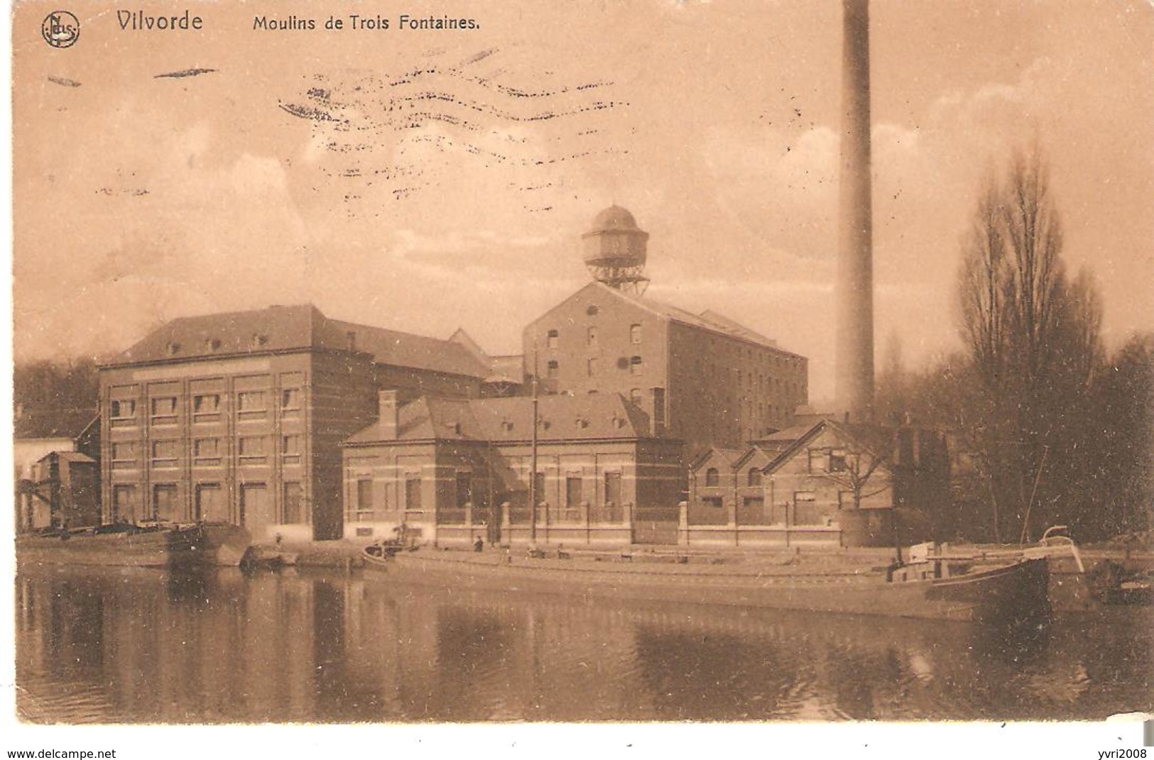 CP. VILVORDE - Moulins De Trois Fontaines Exp. De BXL. 19/9/1911 V/Vilvorde Réexp. TOURNAI . - Vilvoorde