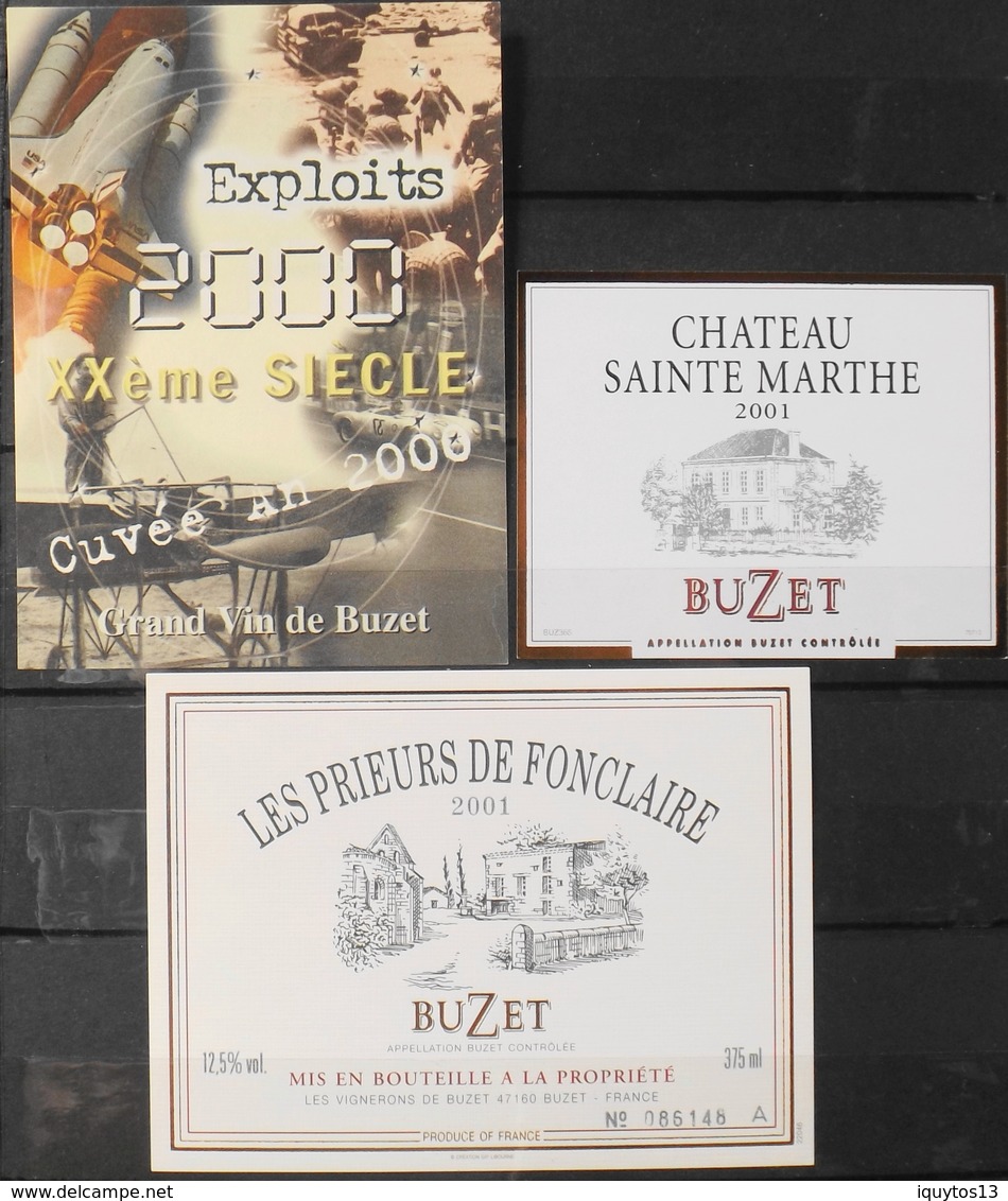 3 ETIQUETTES Différentes De VIN - BUZET - En Parfait Etat - Colecciones & Series