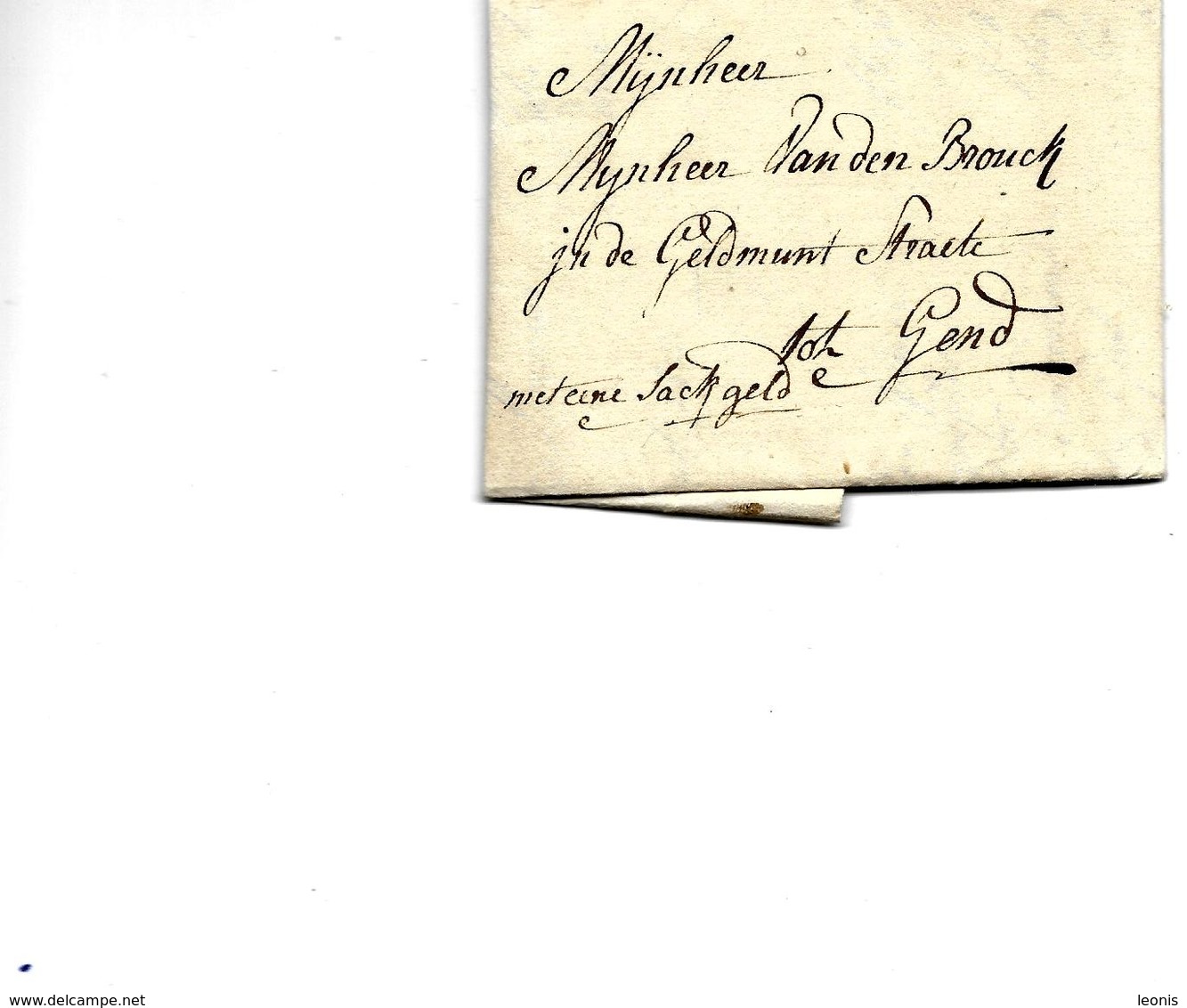 LAC De NINOVE écrite Le 17 Août 1803 Vers Gand "met Eine Sack Geld". TB - 1794-1814 (Période Française)