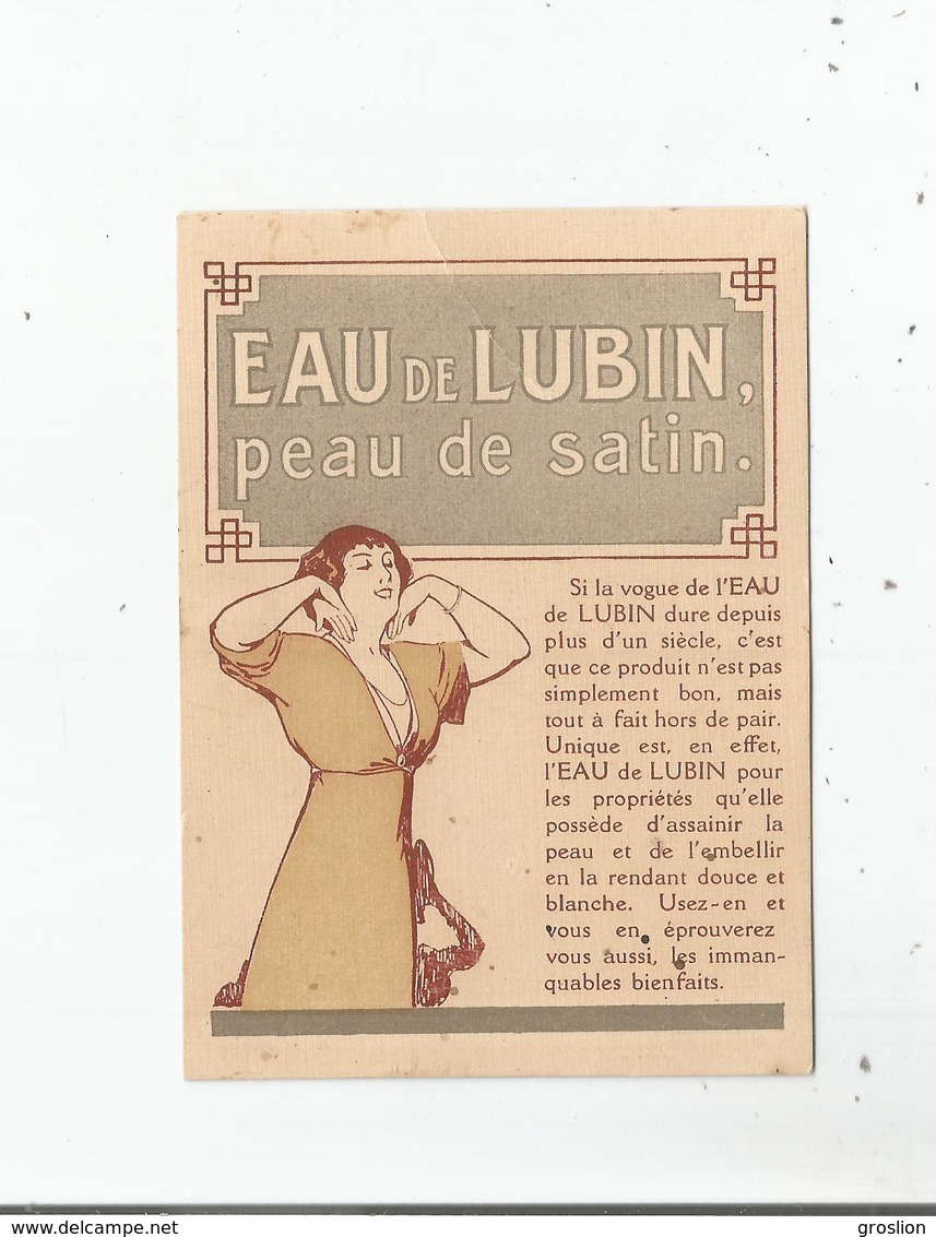 CARTE PARFUMEE ANCIENNE EAU DE LUBIN "PEAU DE SATIN" - Anciennes (jusque 1960)