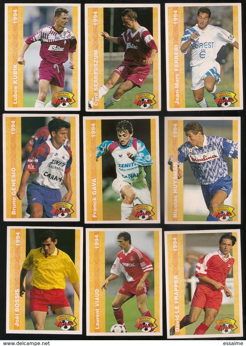 9 Cartes Panini Football 1994 Cards Official. Bossis Viaud  Lme Frapper Génesio Gava Huysman Kubik Serredqzum Ferreri - Other & Unclassified