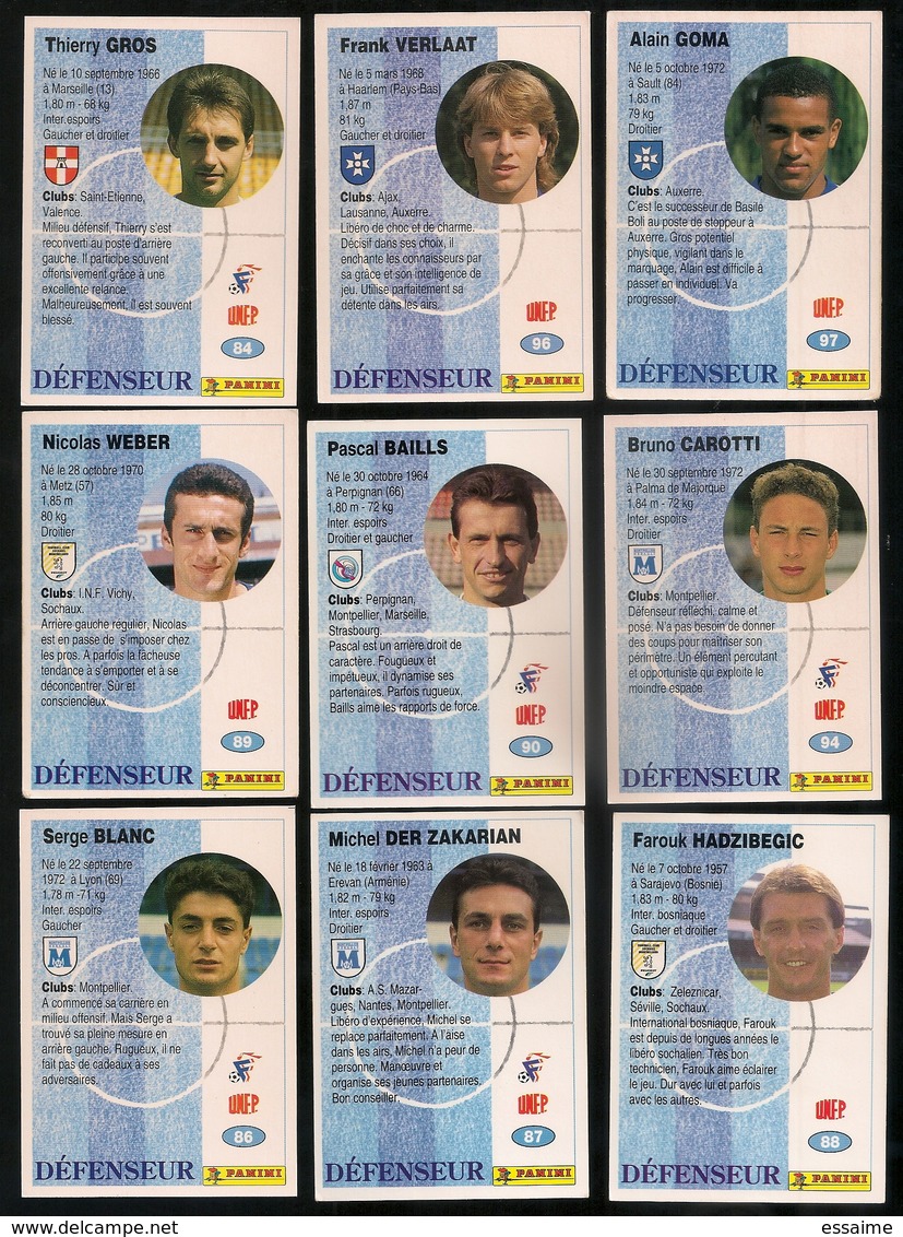 9 Cartes Panini Football 1994 Cards Official. Gros Blanc Der-zakarian Hadzibegic Weber Baills Carotti Verlaat Goma - Sonstige & Ohne Zuordnung