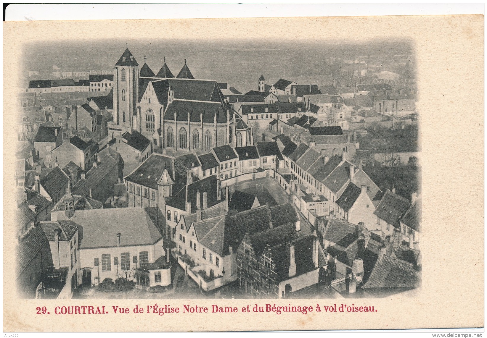 CPA BELGIQUE COURTRAI Vue De L'Eglise Notre Dame Et Du Béguoinage à Vol D'oiseau - Otros & Sin Clasificación