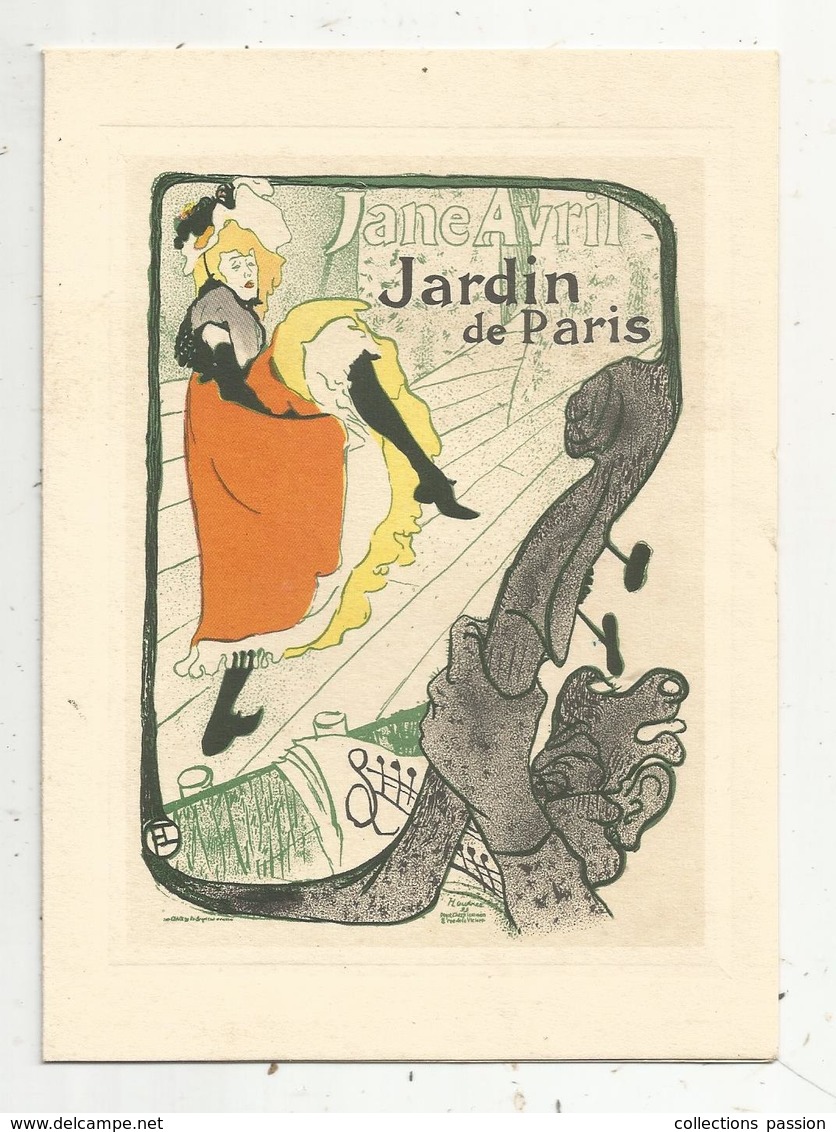 Publicité, Laboratoire Valtry, Lithographie Toulouse Lautrec , Jane Avril ,jardin De Paris ,2 Scans, Frais Fr 1.45 E - Publicités