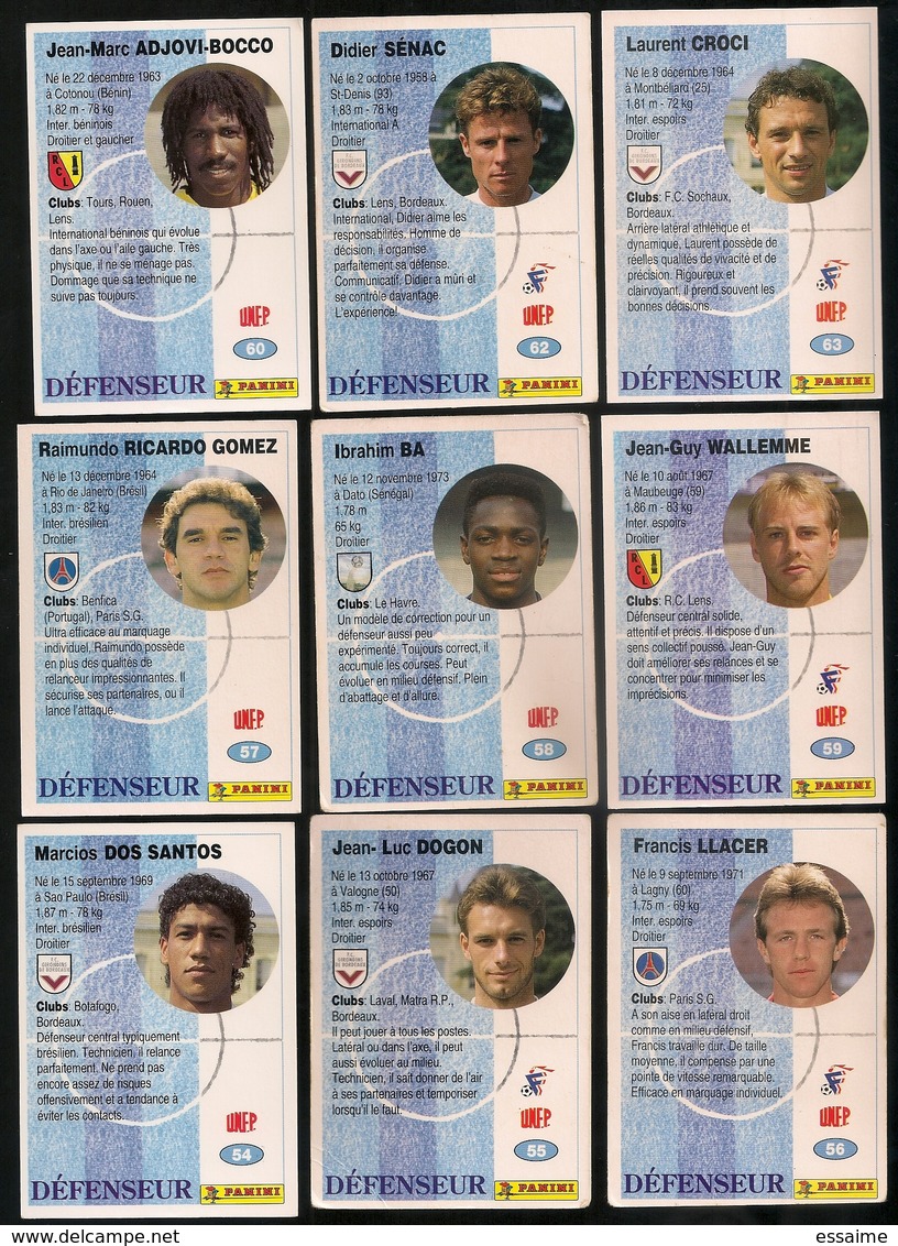 9 Cartes Panini Football 1994 Cards Official. Dos Santos Dogon Llacer Ricardo-gomez Ba Wallemmeadjoci-bocco Sénac Croci - Sonstige & Ohne Zuordnung