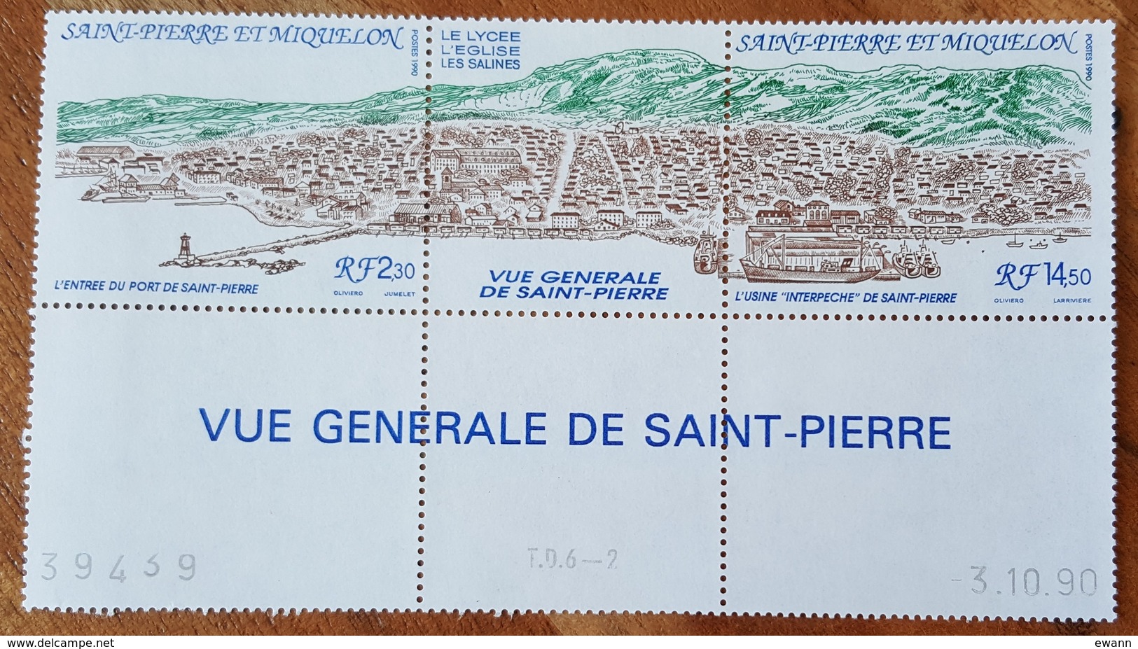 St Pierre Et Miquelon - YT N°530A + COIN DATE - Vue Générale De Saint-Pierre - 1990 - Neufs - Ungebraucht