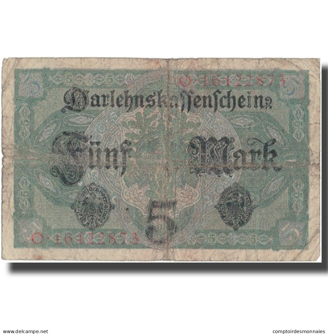 Billet, Allemagne, 5 Mark, 1917, 1917, KM:56b, B+ - 5 Mark