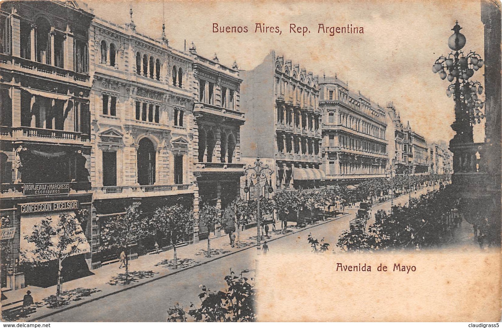 0025"  " BUENOS AIRES - AVENIDA DE MAYO  " CART. ORIG. NON SPED. - Argentina