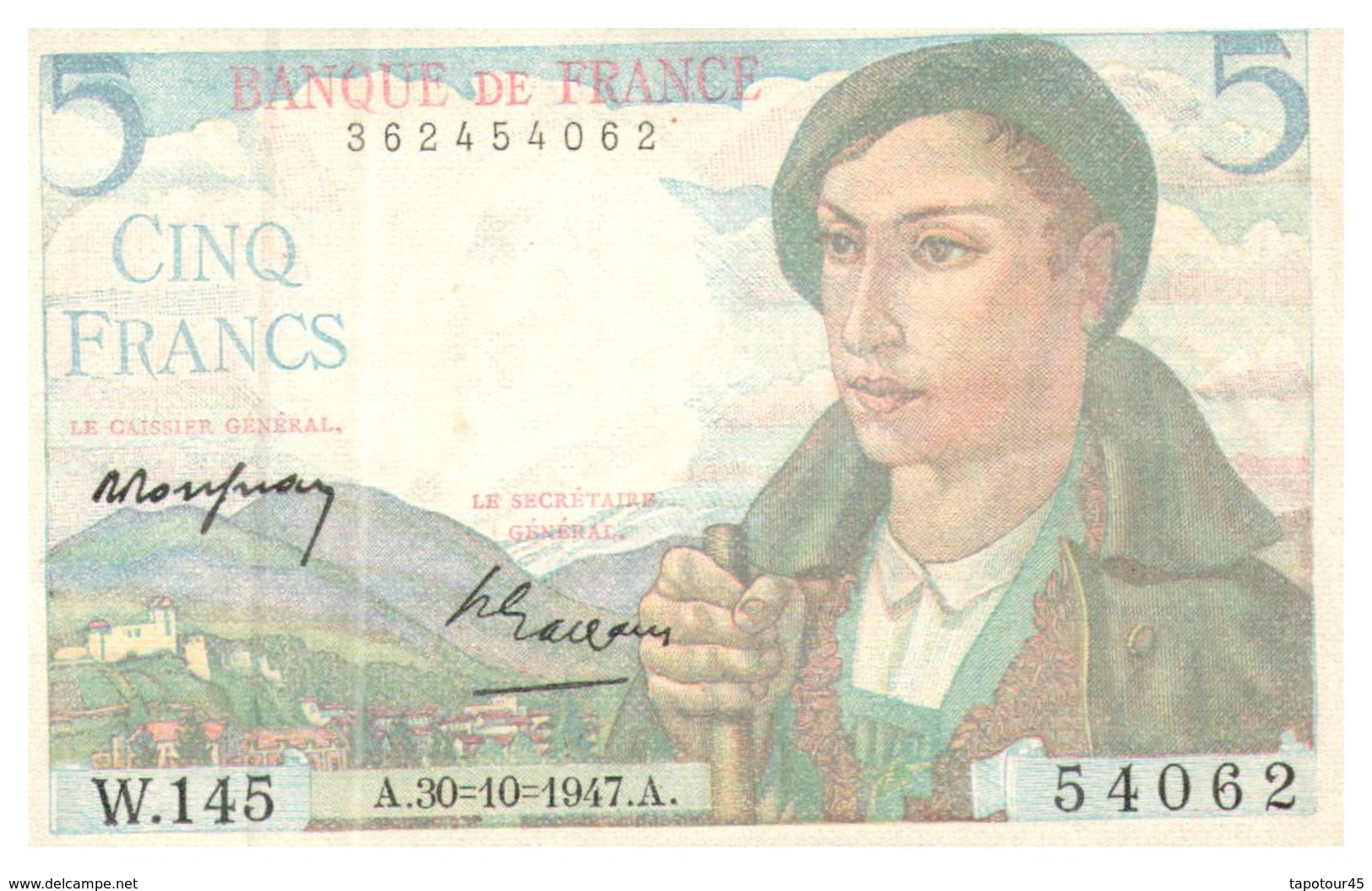 Billets >  France > 5  Francs >   1947    Neuf - 5 F 1943-1947 ''Berger''