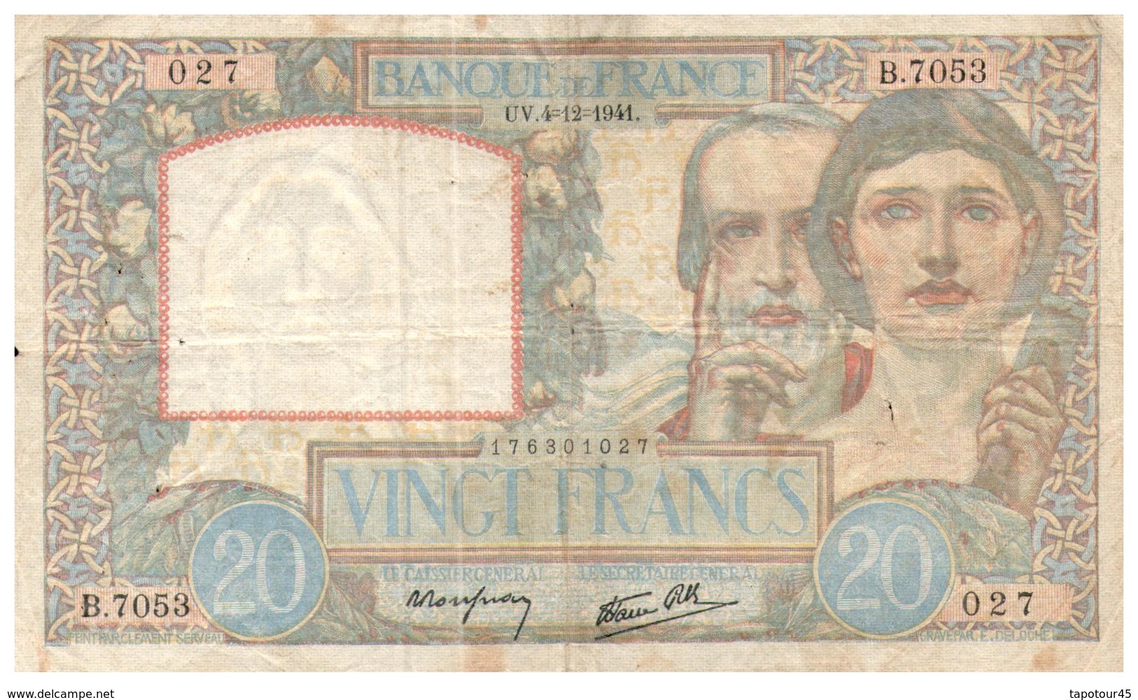 Billet > France > 20 Francs   1941 - 20 F 1939-1942 ''Science Et Travail''