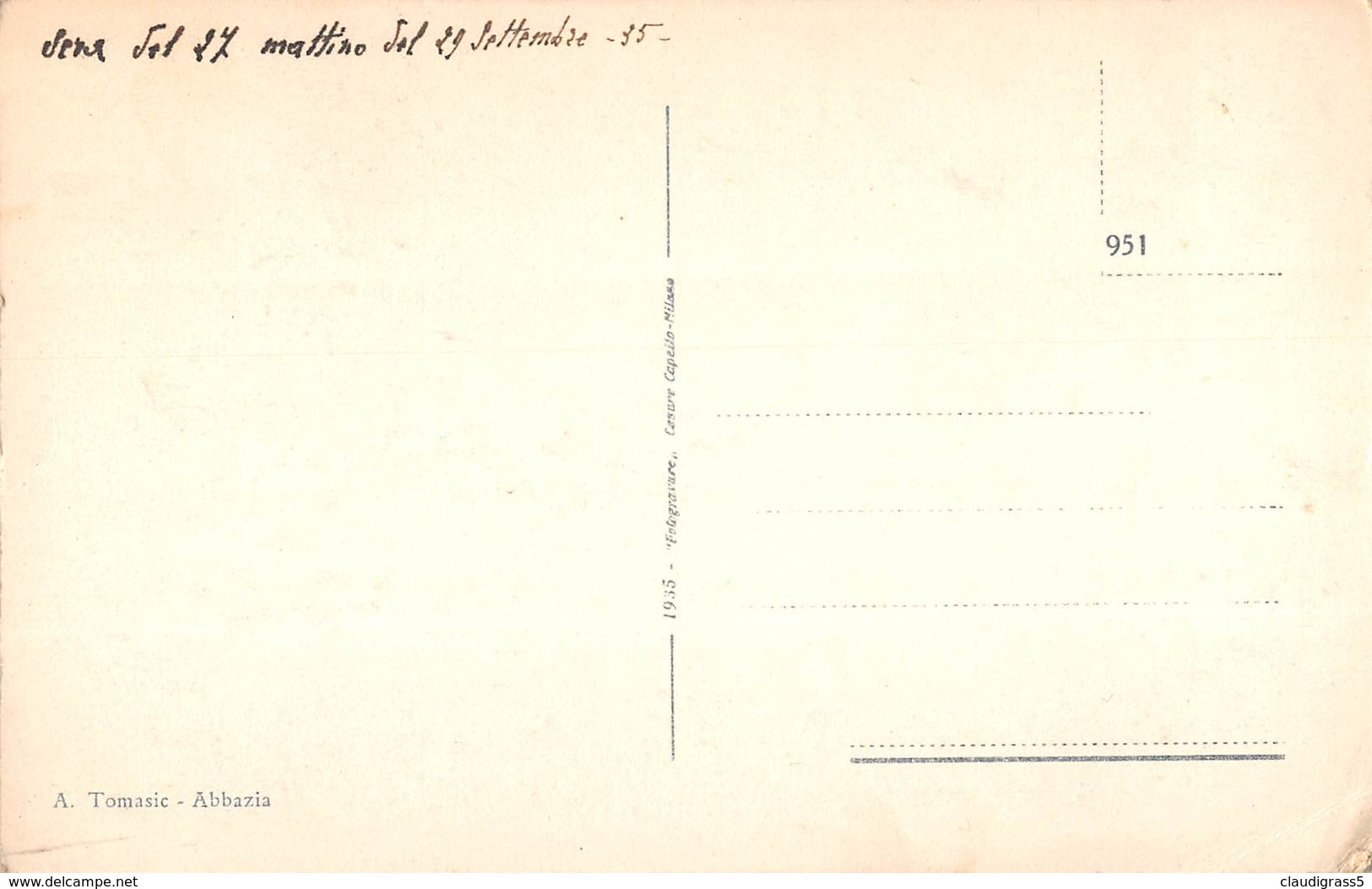 0030 " ABAZZIA LUNGOMARE OPATJIA " CART. ORIG. NON SPED. - Croatia