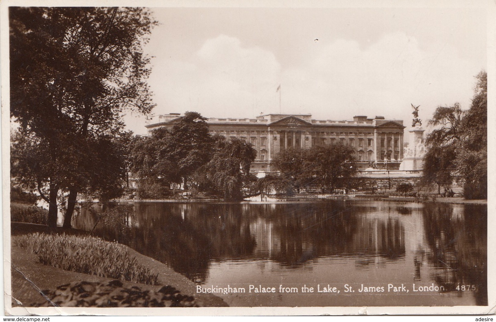 LONDON - Buckingham Palace … , Gel.1934, Transportspuren - Buckingham Palace