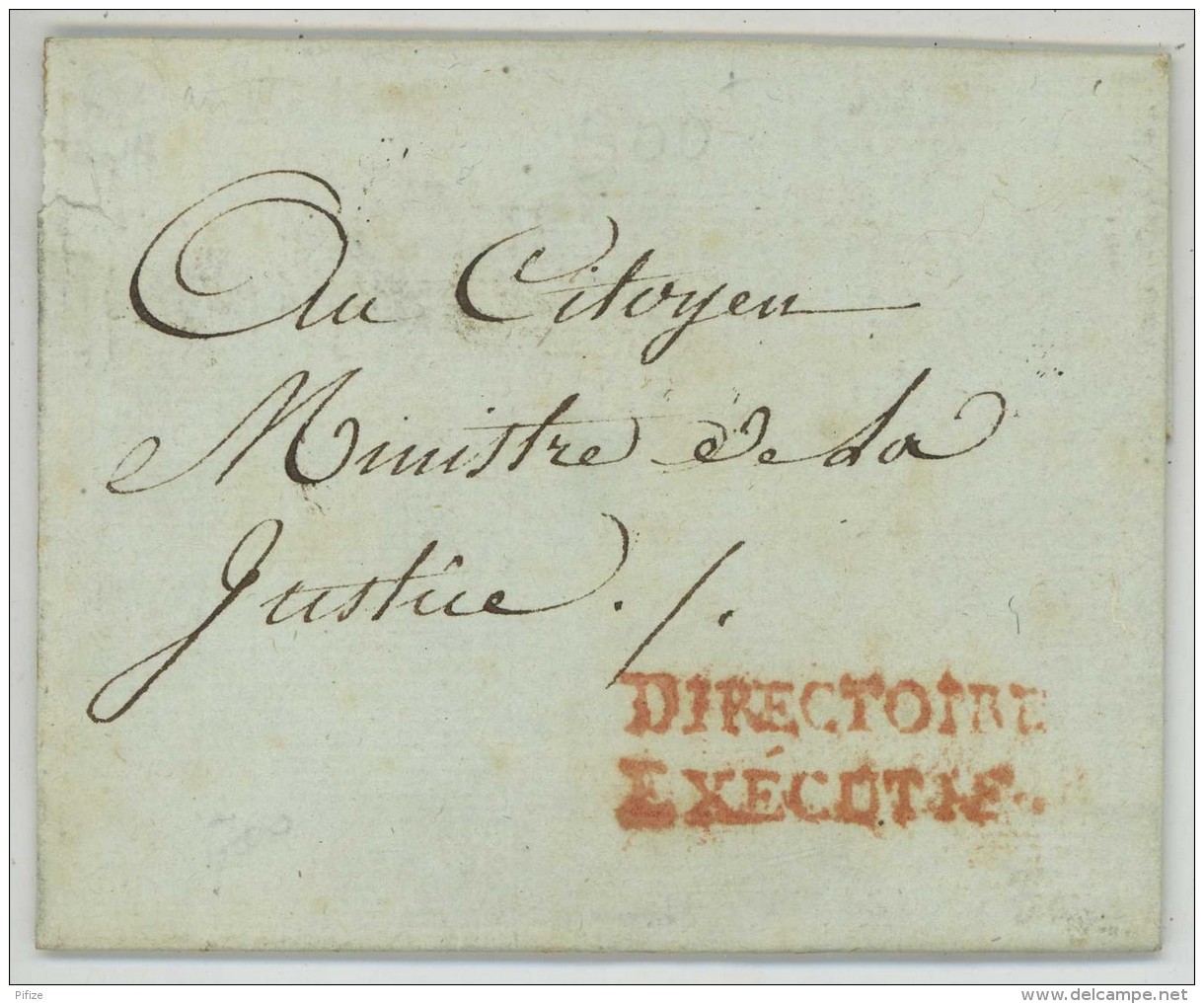 Marque DIRECTOIRE EXECUTIF / LàC 1798 Pour Ministre De La Justice . Signature Du Secrétaire Général Joseph-Jean Lagarde - 1701-1800: Précurseurs XVIII