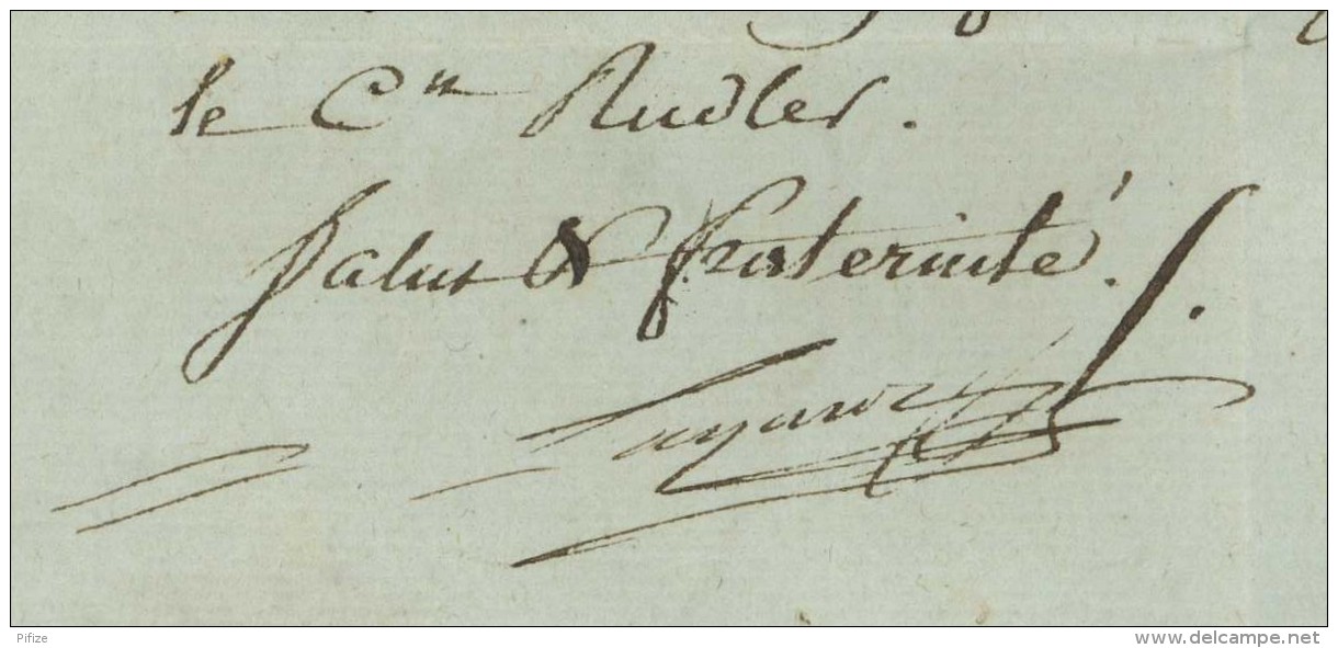 Marque DIRECTOIRE EXECUTIF / LàC 1798 Pour Ministre De La Justice . Signature Du Secrétaire Général Joseph-Jean Lagarde - 1701-1800: Précurseurs XVIII