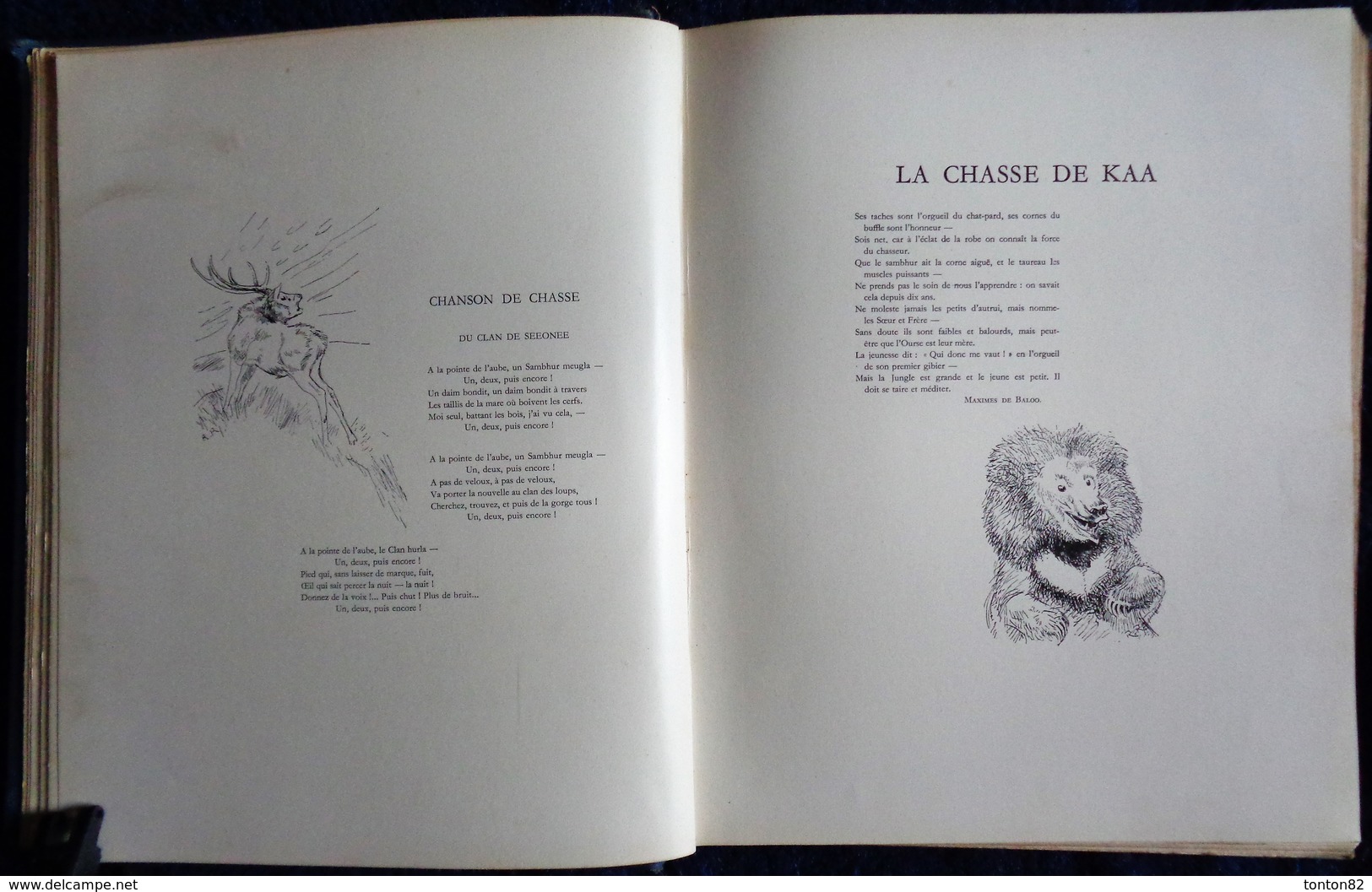Rudyard Kipling - Le livre de la Jungle - Librairie Delagrave - ( 1939 ) .