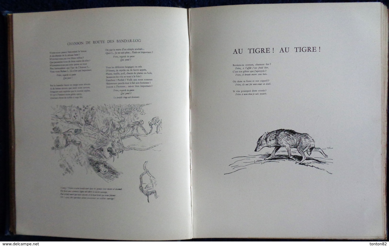 Rudyard Kipling - Le livre de la Jungle - Librairie Delagrave - ( 1939 ) .