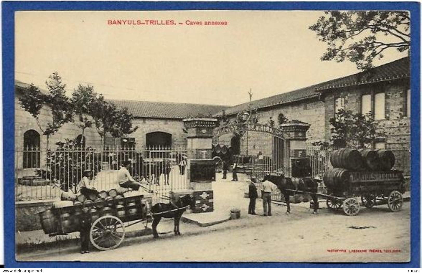 CPA Pyrénées Orientales Banyuls Trilles Attelage Métier - Other & Unclassified