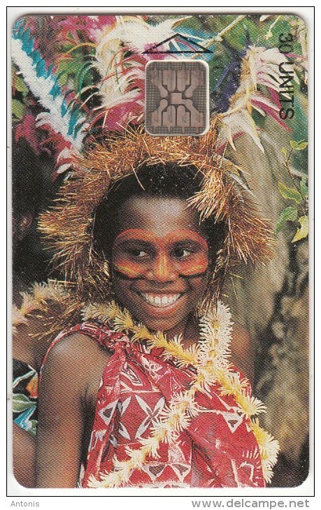 VANUATU - Young Woman(30 Units), CN : 00555, Tirage 3000, 09/93, Used - Vanuatu