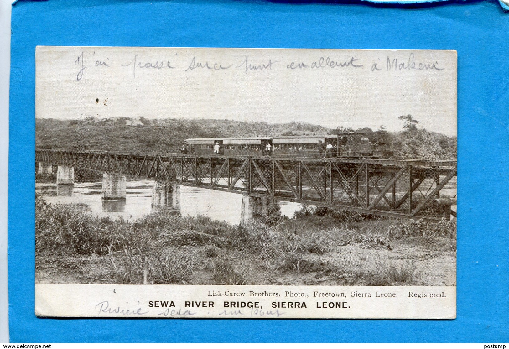 SIERRA LEONE-SEWA RIVER BRIDGE Le Train Sur Le Pont-animée-années1910-20-éditionlisk Brothers - Sierra Leone