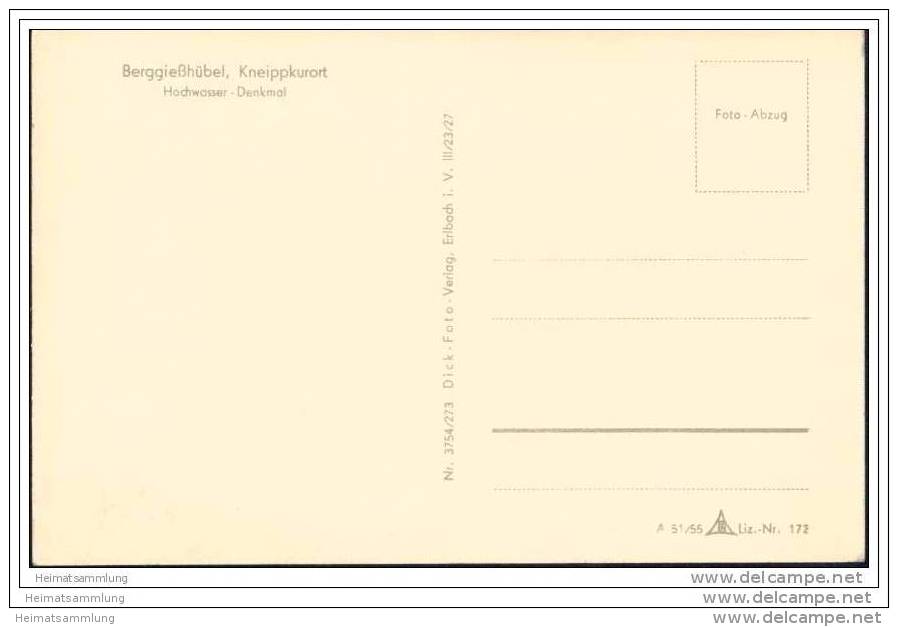 Berggiesshübel - Hochwasser-Denkmal - Foto-AK - Bad Gottleuba-Berggiesshuebel