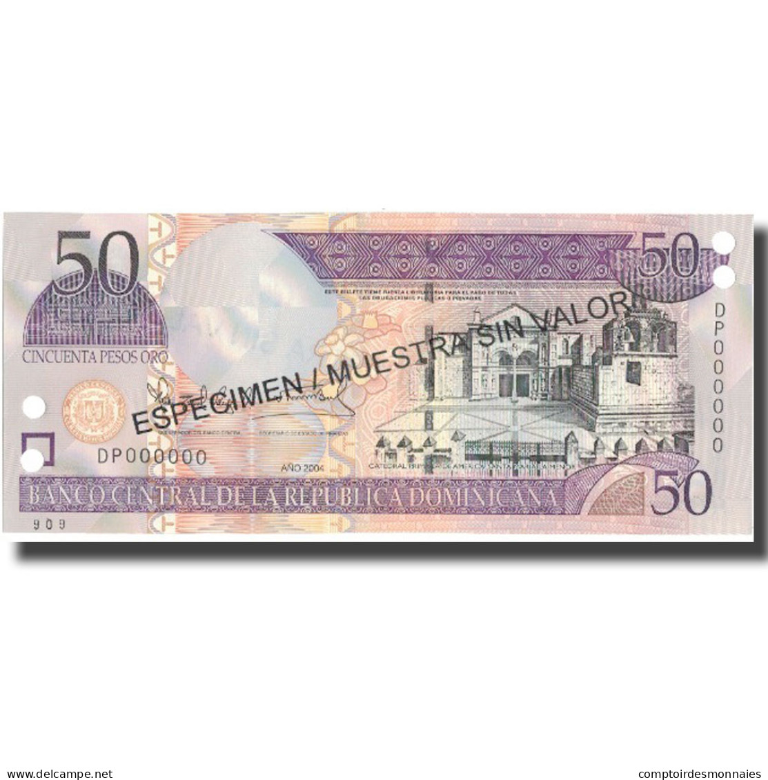 Billet, Dominican Republic, 50 Pesos Oro, 2004, 2004, Specimen, KM:170s4, NEUF - Dominicaine