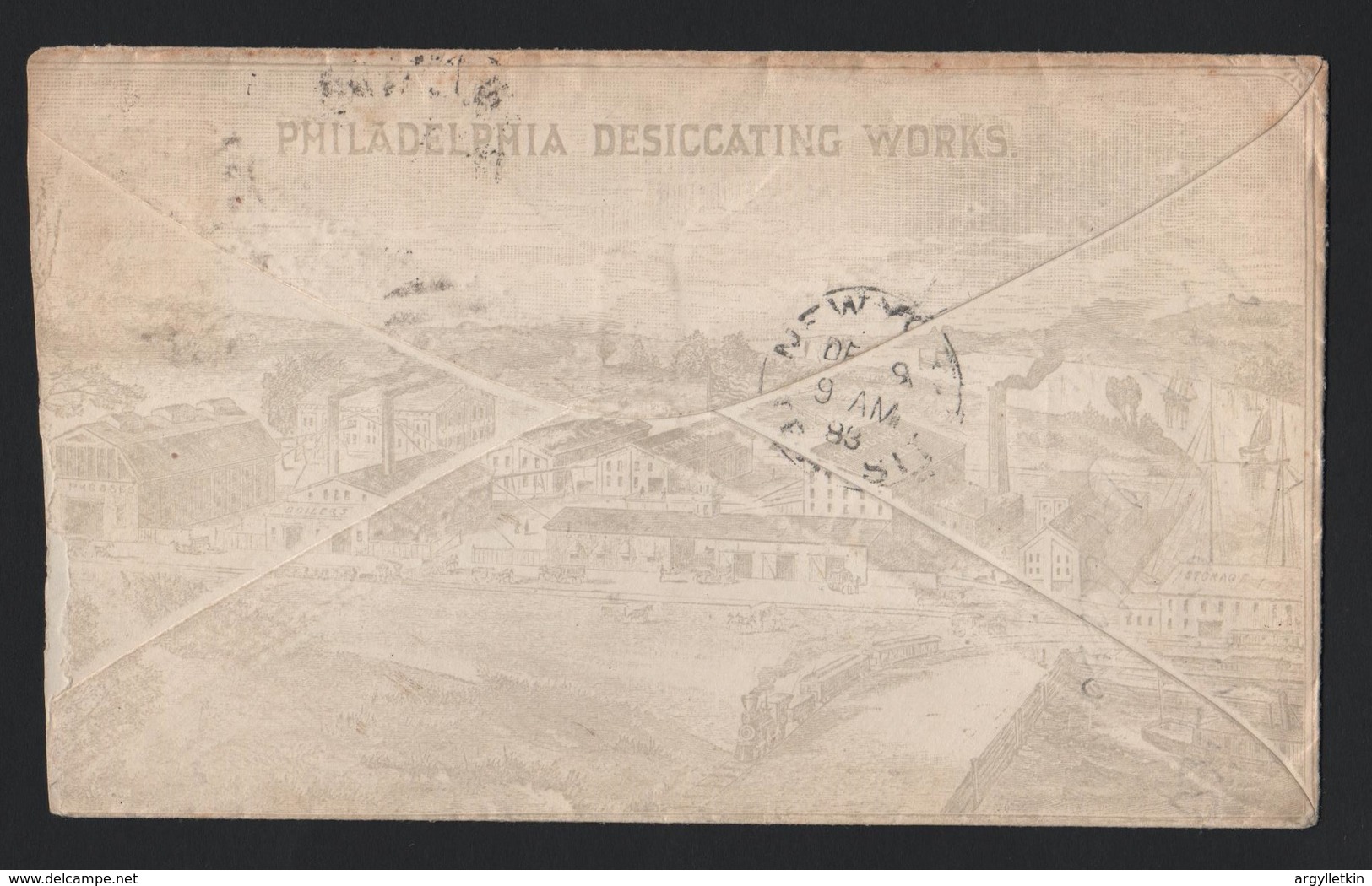 U.S.A. ADVERTISING PHILADELPHIA ARROW DESICCATING CHEMICAL FERTILIZER 1883 - Recordatorios