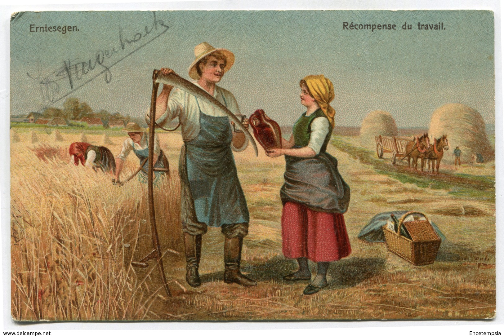 CPA - Carte Postale - Belgique - Récompense Du Travail - Travail Au Champ - 1904  ( CP4458 ) - Fermes