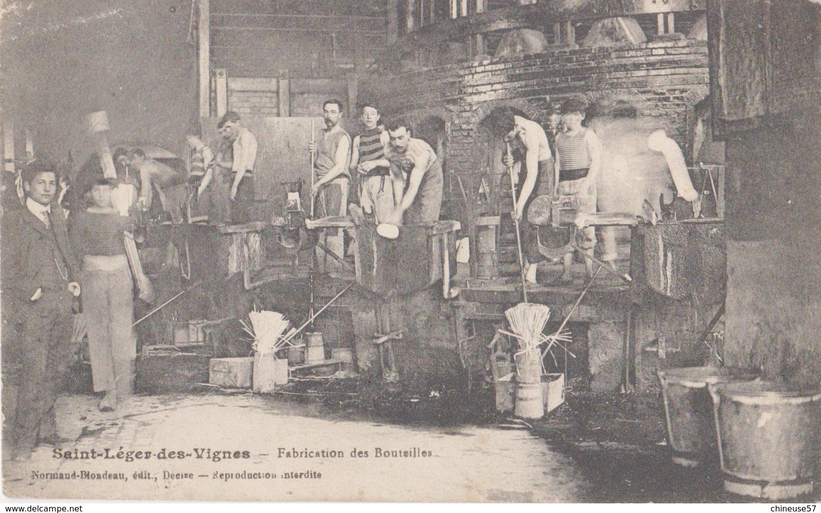 Saint Léger Des Vignes Fabrication De Bouteilles Ouvriers Artisanat Métier Correspondance Militaire - Altri & Non Classificati