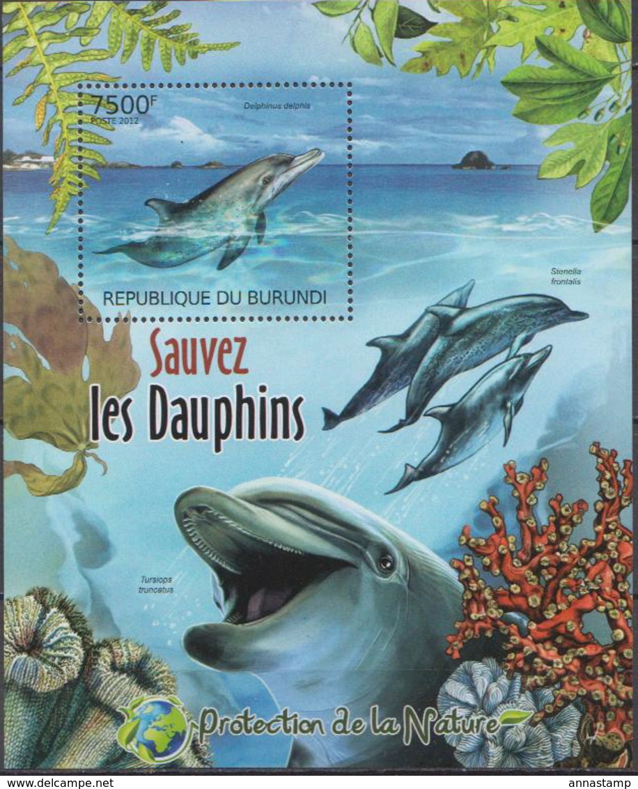 Burundi MNH Dolphins Sheetlet And SS - Dolphins