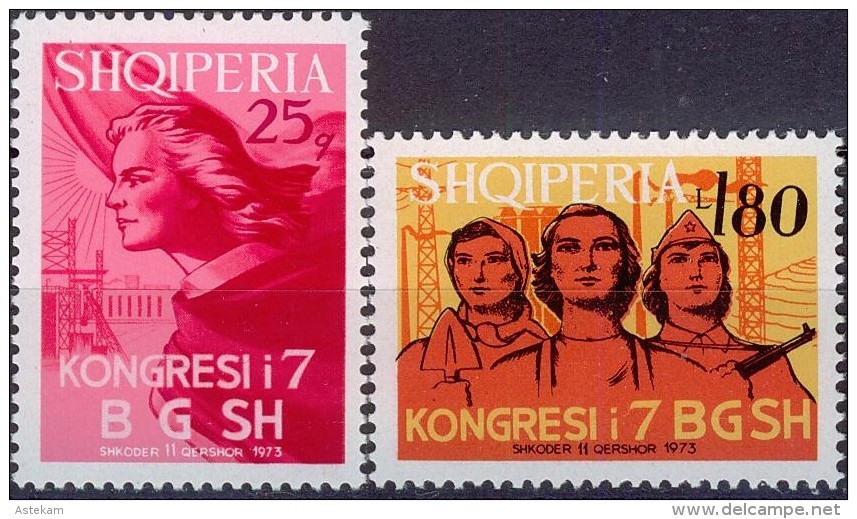 ALBANIA 1973, CONGRESS Of ALBANIAN WOMEN, COMPLETE, MNH SET, GOOD QUALITY, *** - Albania