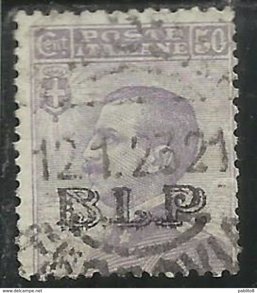 ITALIA REGNO ITALY KINGDOM 1922 1923 BLP CENT. 50c II TIPO USATO USED OBLITERE' - Timbres Pour Envel. Publicitaires (BLP)