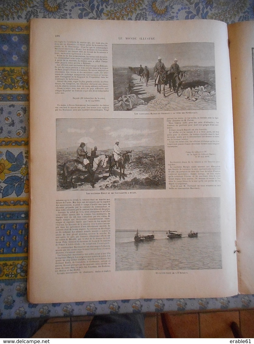 LE MONDE ILLUSTRE 10/06/1899 AUTEUIL BARON CHRISTIANI MADAGASCAR GALLIENI IVONDRO MALVATSAR DJIBOUTI BAYADE  ROBIQUET