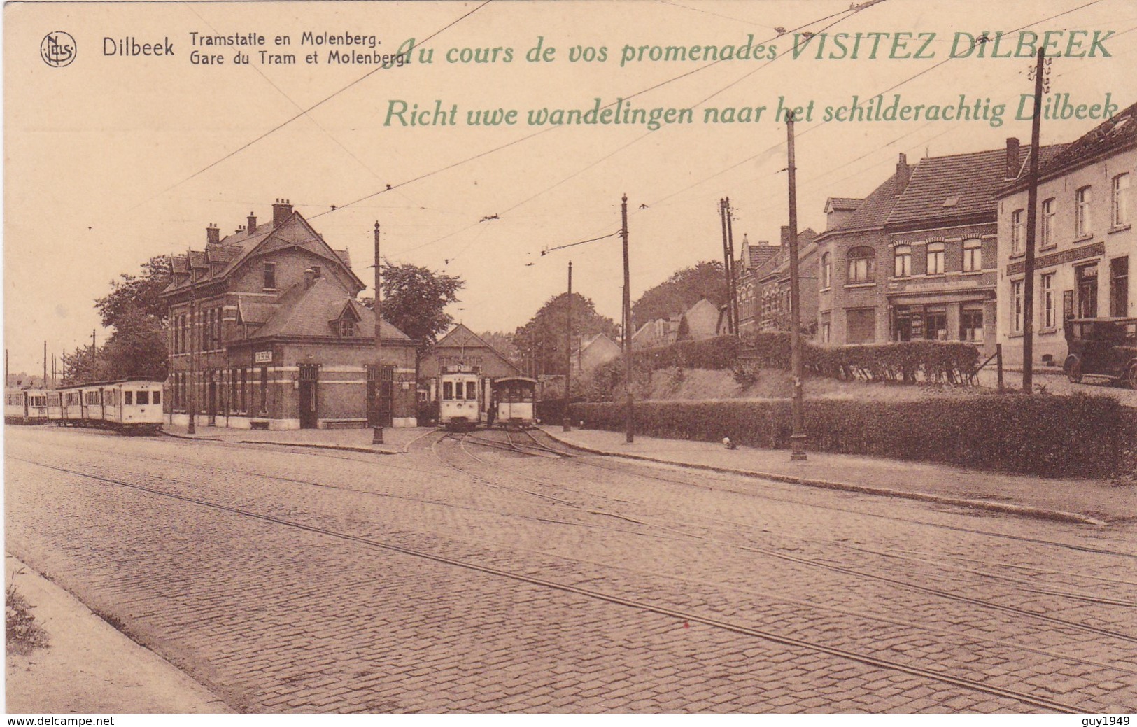 TRAMSTATIE EN MOLENBERG  GARE DU TRAM ET MOLENBERG  Prachtkaart - Dilbeek