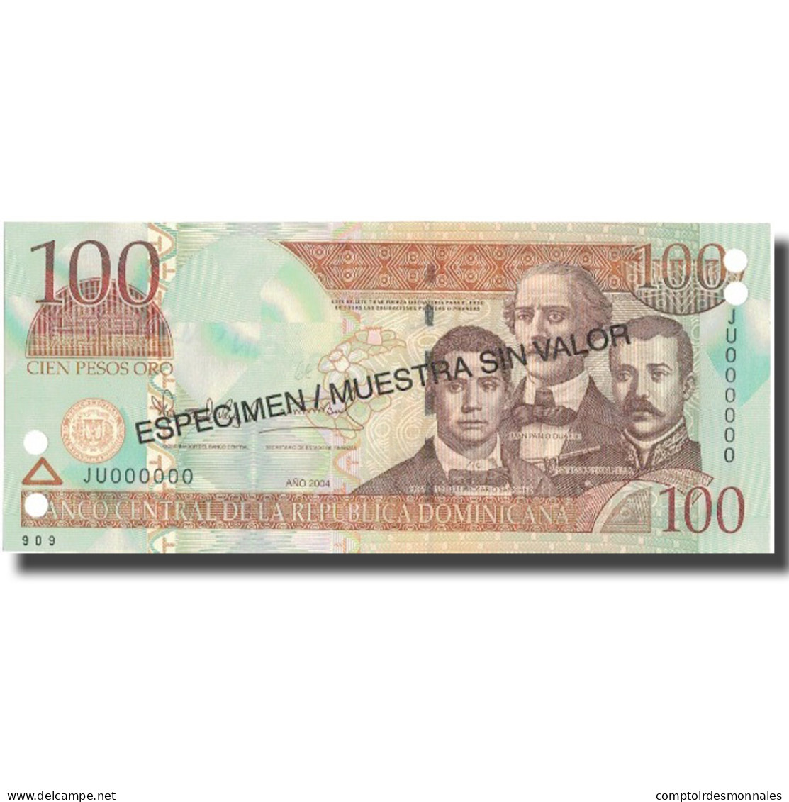 Billet, Dominican Republic, 100 Pesos Oro, 2004, 2004, Specimen, KM:171s4, NEUF - Dominicaine