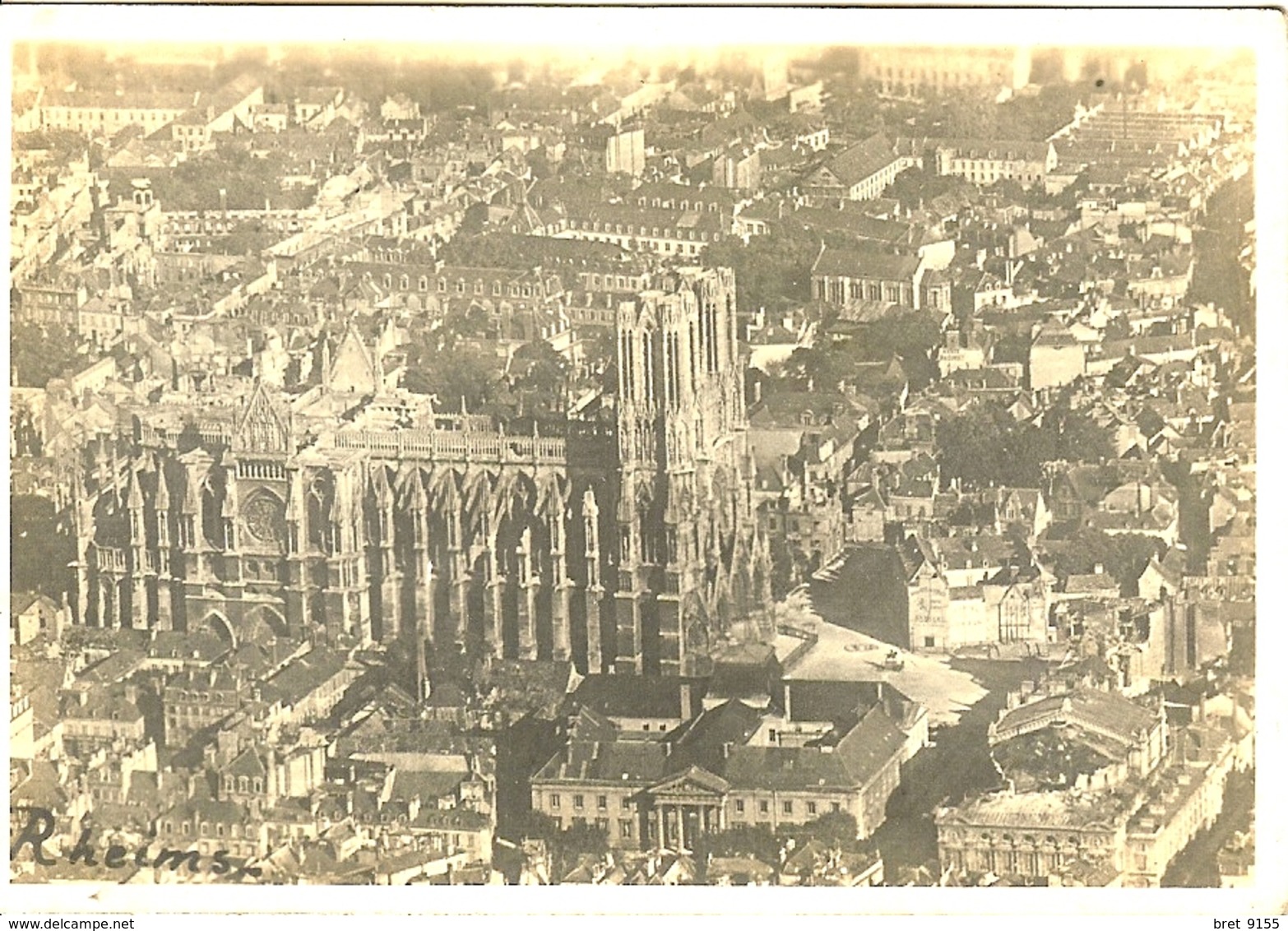 51 REIMS RHEIMS BOMBARDE VERITABLE PHOTO SUR PAPIER BARYTE - Oorlog, Militair