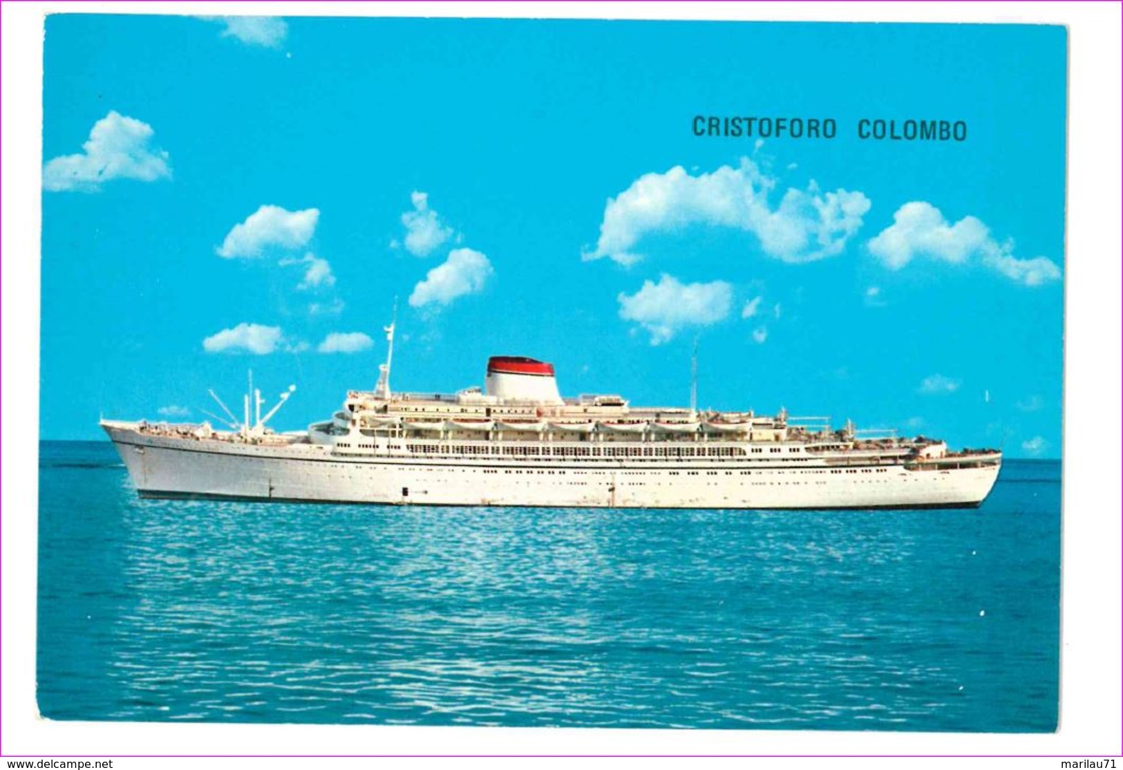 M6890 NAVIGAZIONE Italia Genova Turbonave Cristoforo Colombo 1970 Viaggiata - Commercio