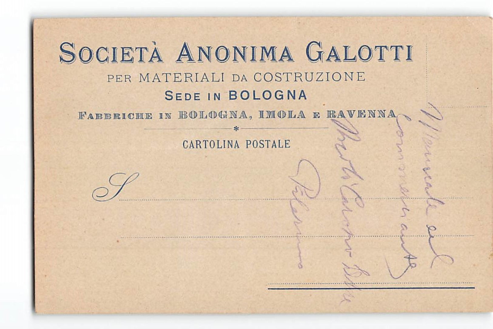 15277 BOLOGNA SOC. ANONIMA GALOTTI - Publicités